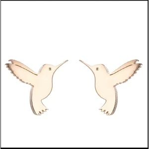 Silver Mini Hummingbird Stud Earrings